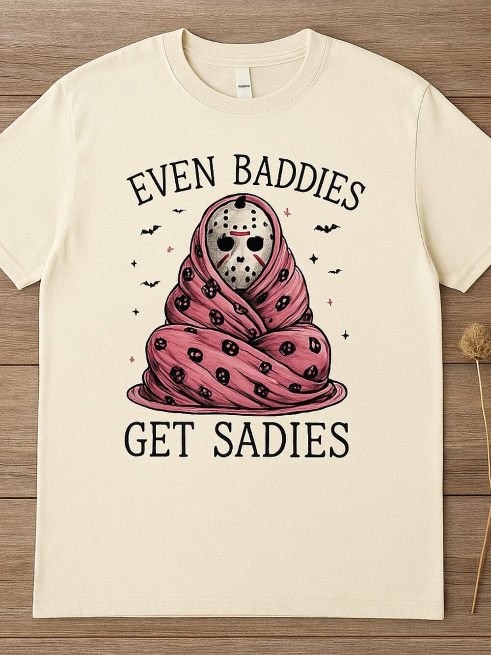 Even Baddies Get Saddies Michael Myers Halloween Mineral Wash T-Shirt Horror Gra